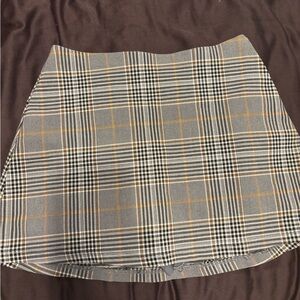 Garage Gray and Orange Plaid Mini Skirt